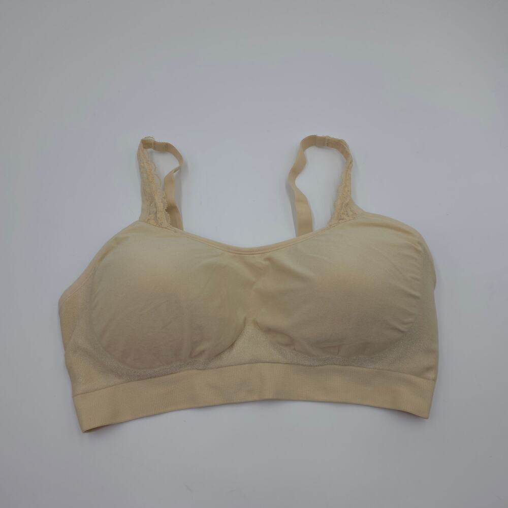 Underoutfit 445 The Comfort Bra with Adjustable Lace Straps, Sand, Size XL
